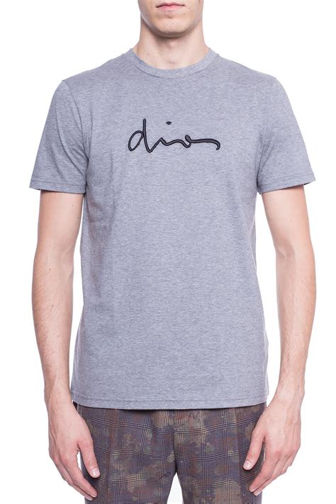 dior t shirt grijs|Embroidered T.